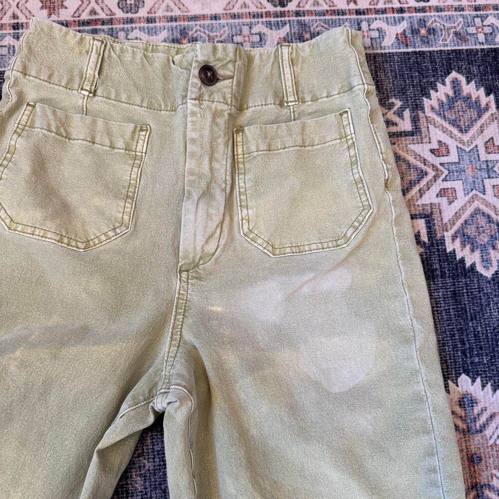 Anthropologie Pilcro The Skipper High Rise Crop Patch Pocket Pants Moss Size 26 - Picture 9 of 11